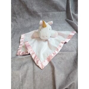 Cloud Island Unicorn Plush Baby Lovey Security Blanket Gold Sparkle Satin